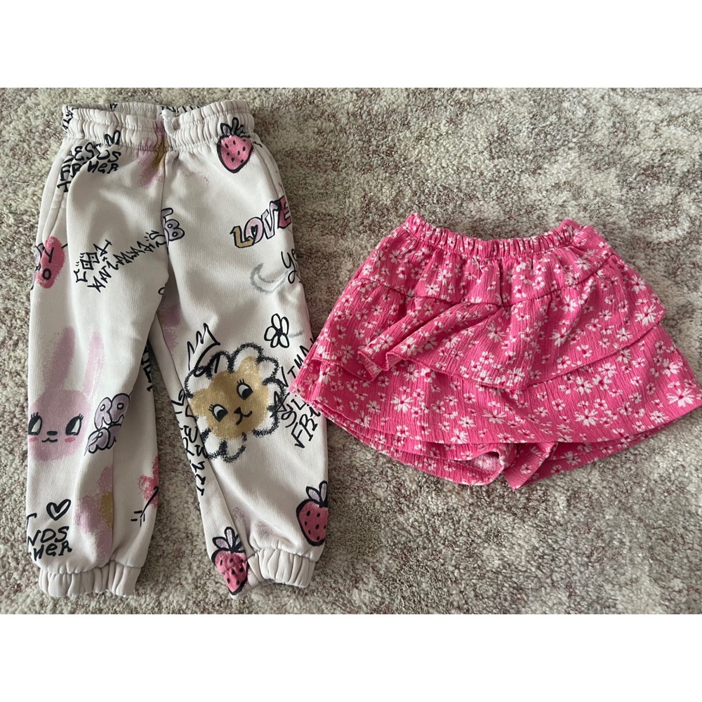 Zara Girls 18 - 24 month‎ bundle pants skort graphic floral